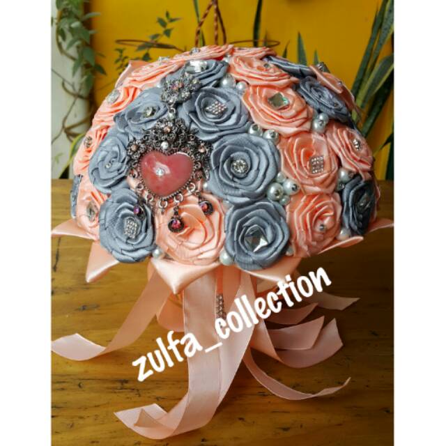 Bouquet bunga besar 25 cm /bucket / buket / bouquet / handmade / bunga / wedding / pengantin