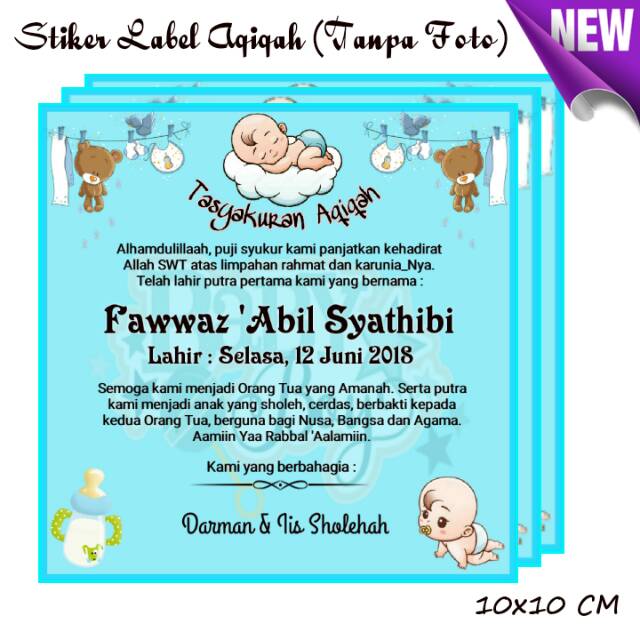 

Stiker Label Aqiqah (Tanpa Foto Anak) - Syukuran Aqiqah Anak