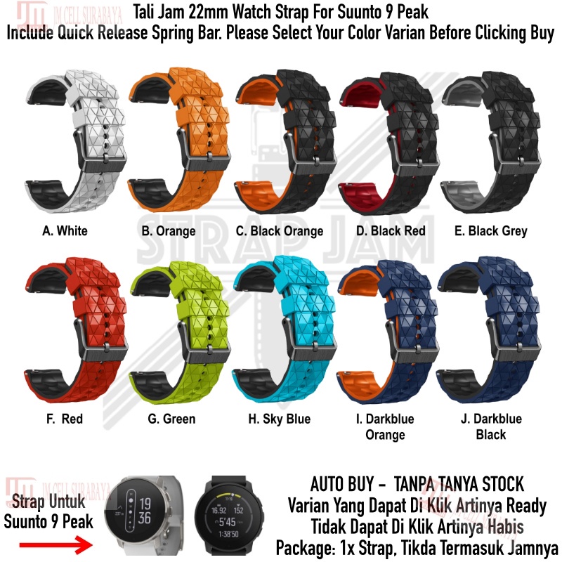 HPF 22mm Strap For Suunto 9 Peak / Pro (Ada Peak nya) - Tali Jam Sporty