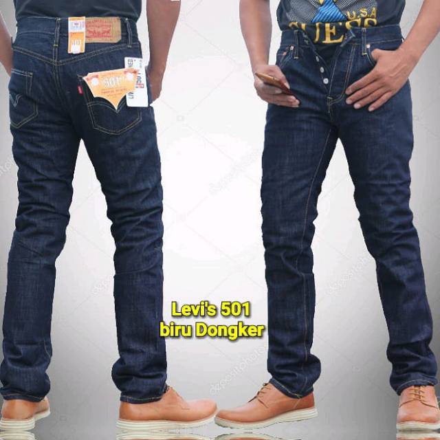 LEVIS 501 ~ Full kancing ~ Biru Dongker ~ Premium