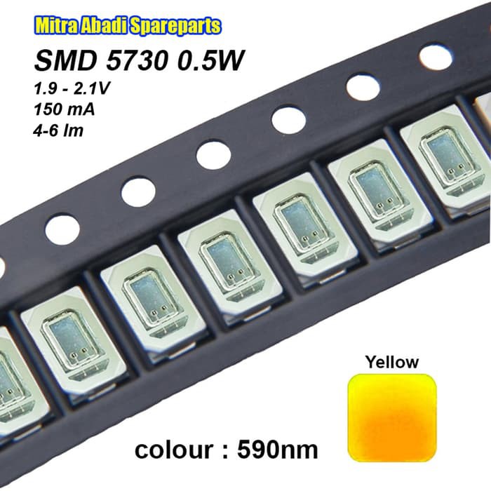 LED module SMD5730/SMD 5730 Kuning/Yellow 590nm/590 nm (0.5W) Berkualitas