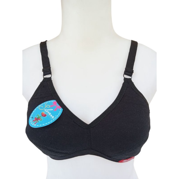 Bra Sport Murah Katun Size 36 Tanpa Kawat Tanpa Busa  Cup Sedang Warna Abu-Abu Pink Coklat Hitam
