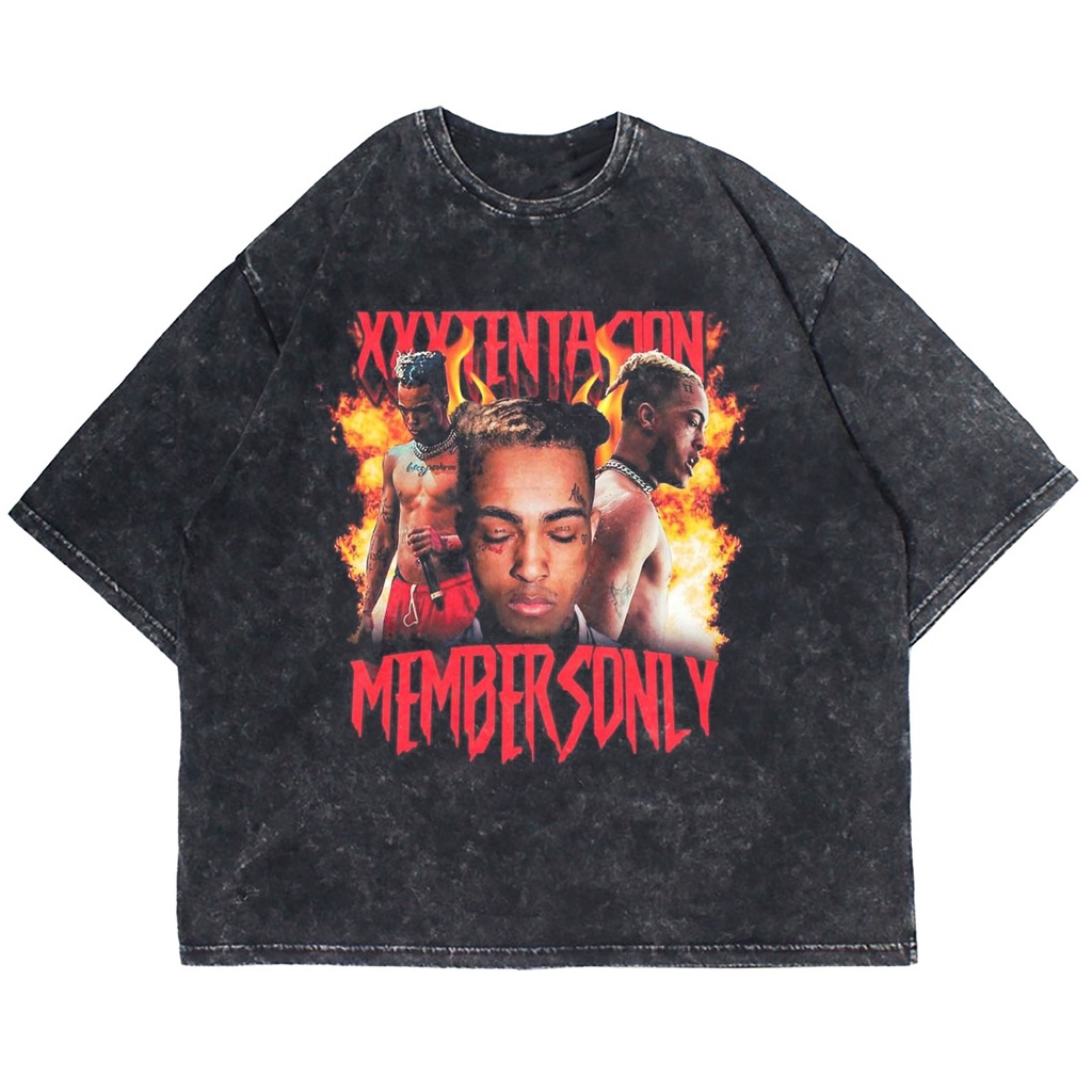 KAOS OVERSIZE XXXTENTACION MEMBERSONLY WASHING VINTAGE TEE ( WASHING T-SHIRT )