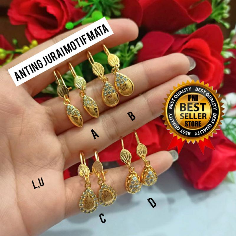 Fourfashion Anting Jurai Motif Mata Gold Kekinian PD036