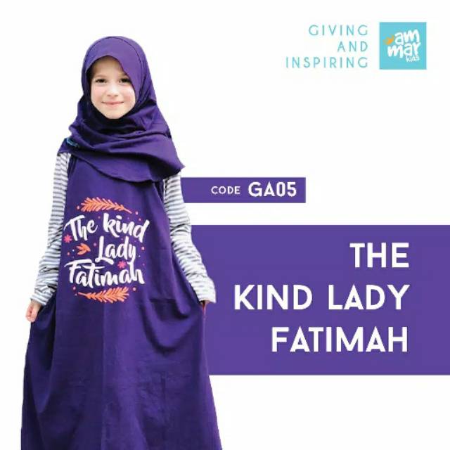 Gamis anak plus hijab brand ammar kids