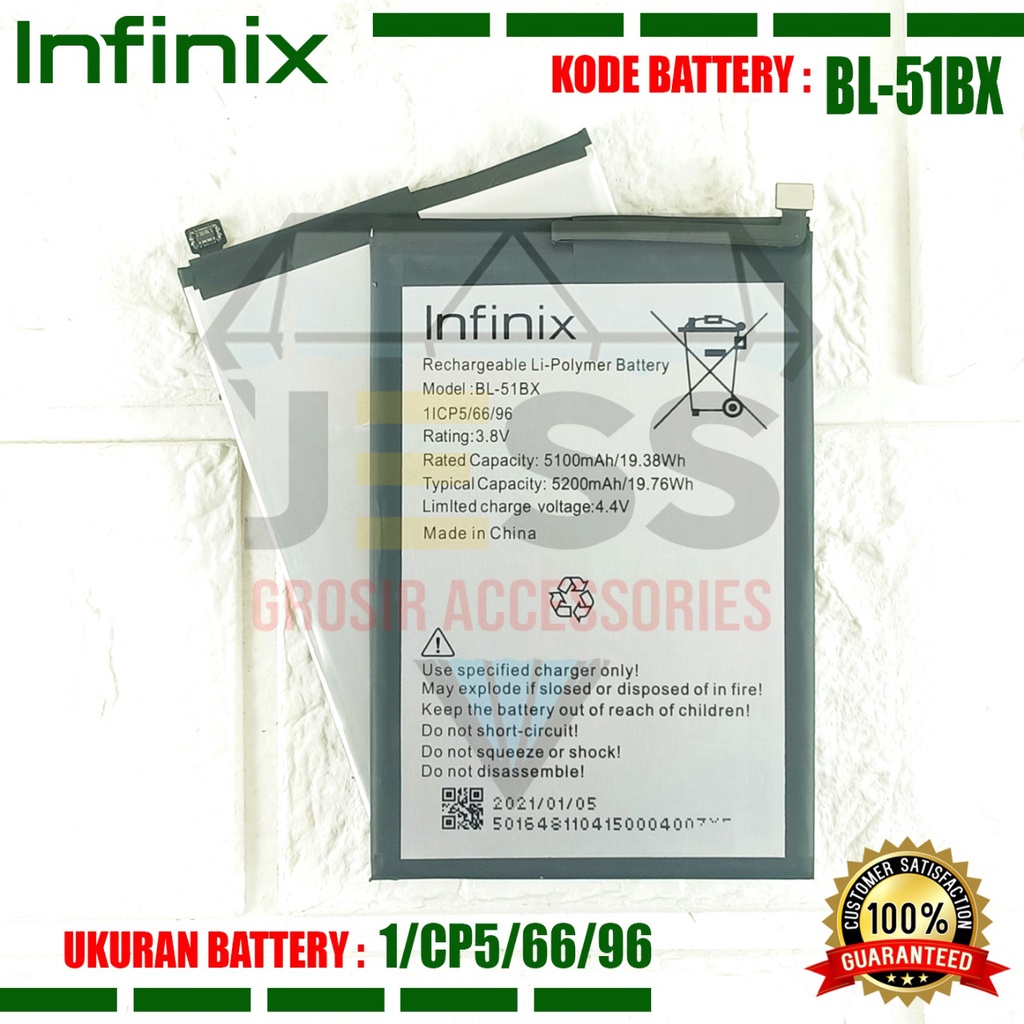 Baterai Battery Original Infinix Hot 11 - X662 - X662B Kode Batre BL-51BX BL51BX