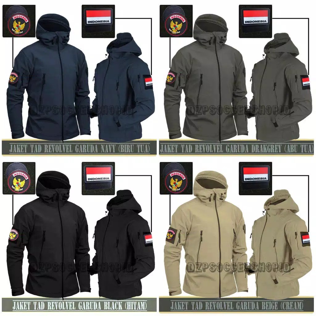 Jaket Tactical Pria Anti Air Free Logo Indonesia Garuda