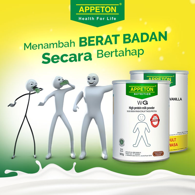 Appeton Weight Gain Adult VANILLA 450gr (Bundle 2 Kaleng)