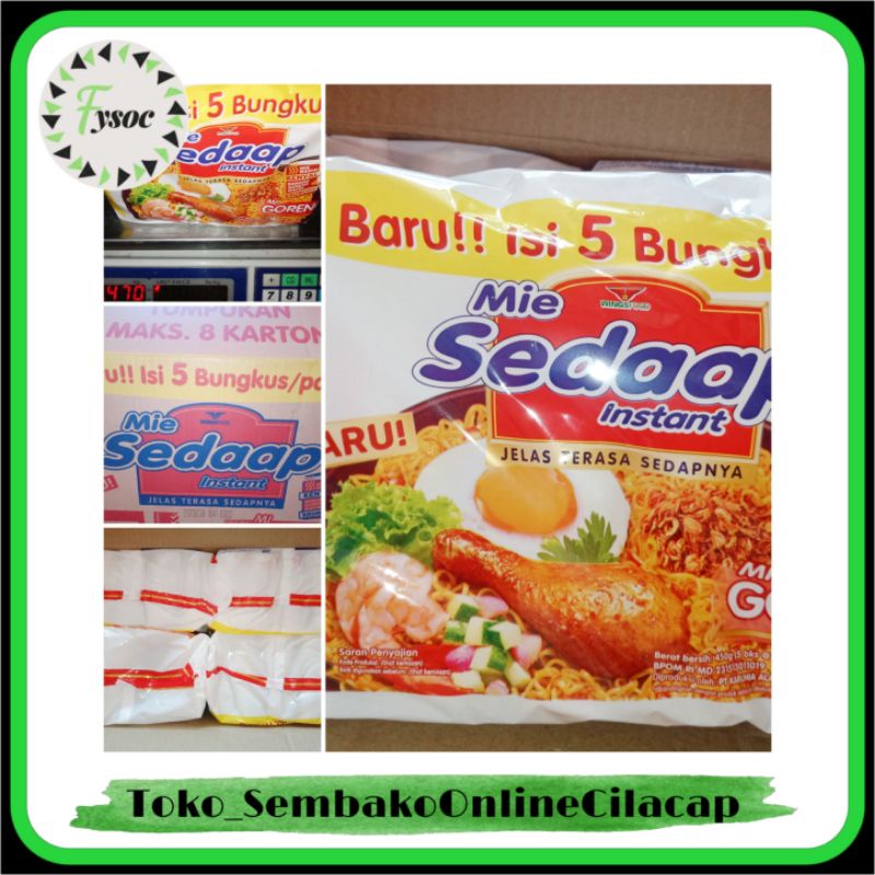 MIE SEDAAP MI GORENG OR ( 90 GR x 5 PCS )