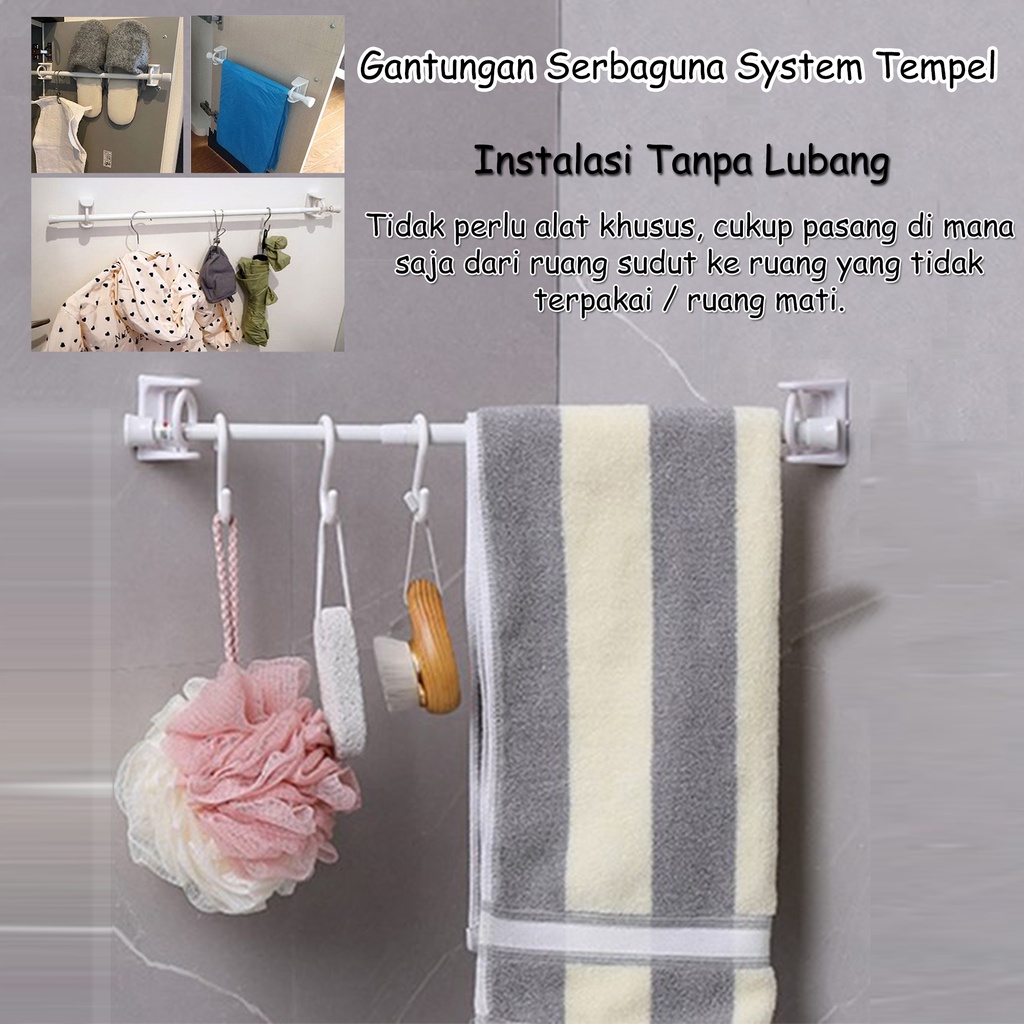 (KIM)Bracket tiang serbaguna, bracket tempel gantungan, bracket 360, bracket jendela, bracket gorden, bracket pintu, bracket tiang fleksibel