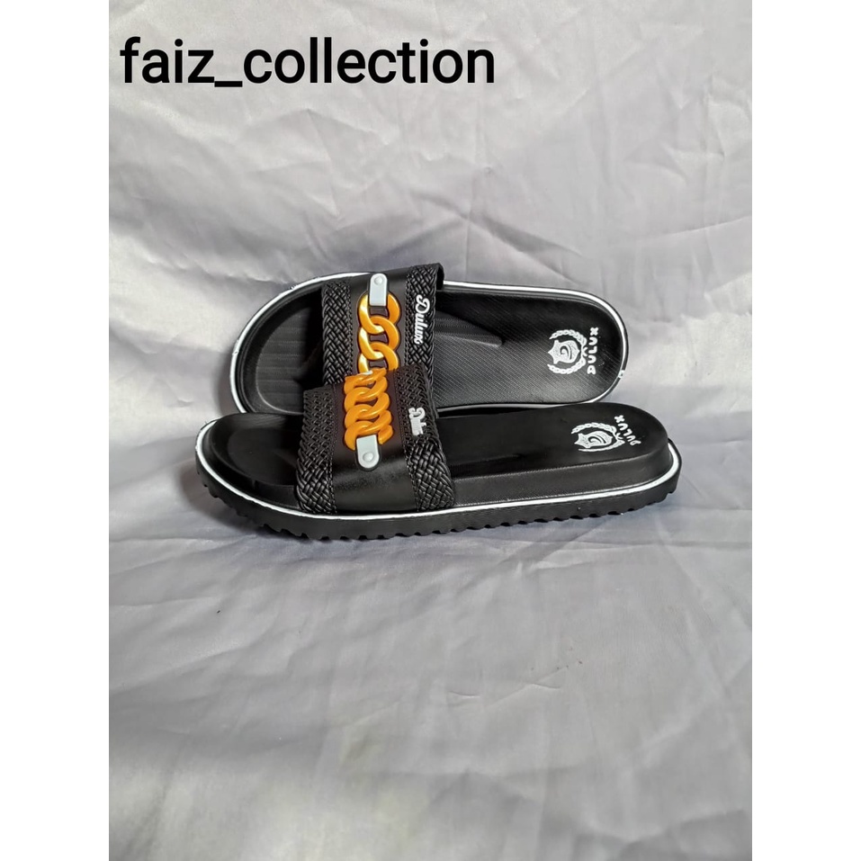 Sandal Selop Wanita Motif Rantai Dulux , Bahan Karet