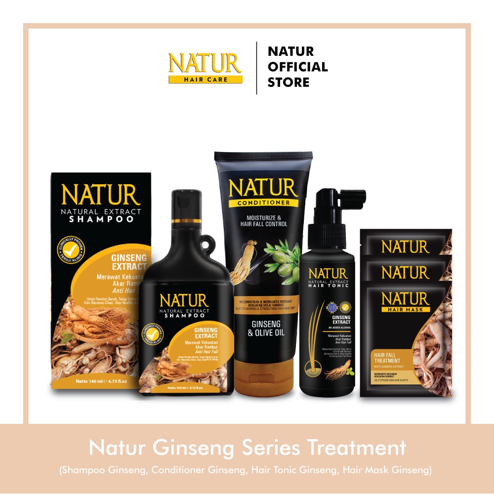 Natur Ginseng Series Treatment (Shampoo, Hair Tonic, Conditioner, Hair Mask)