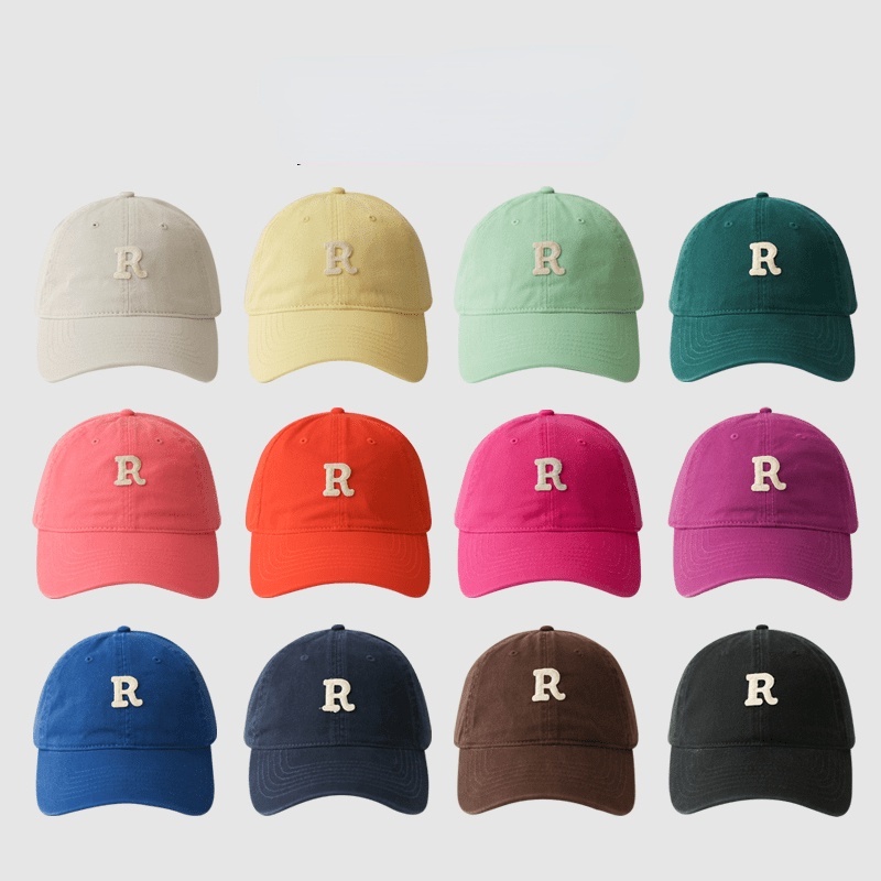 Topi Baseball Bahan Katun Desain Alfabet Gaya Korea Serbaguna Untuk Olahraga