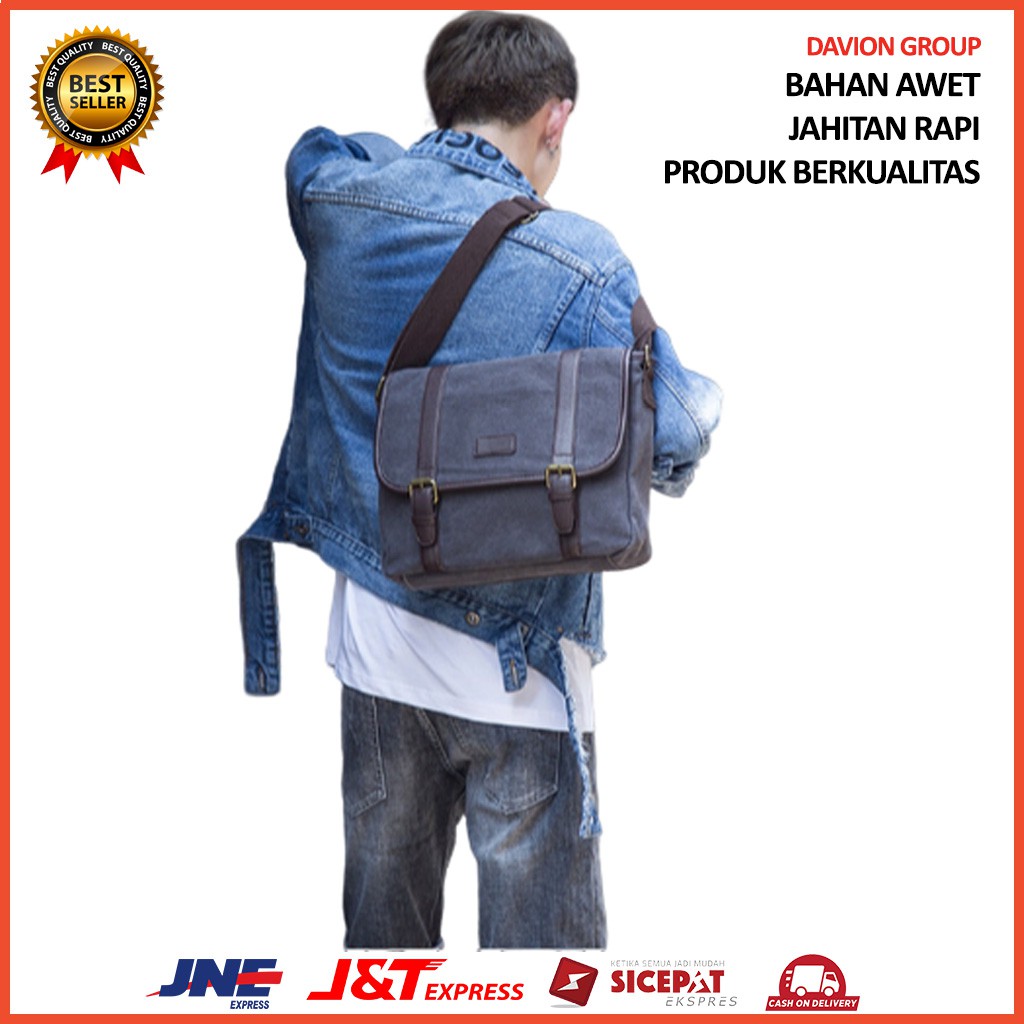 TAS SELEMPANG KANVAS PRIA ORIGINAL COWOK WAIST BAG J6K3 SLING BAG KEREN
