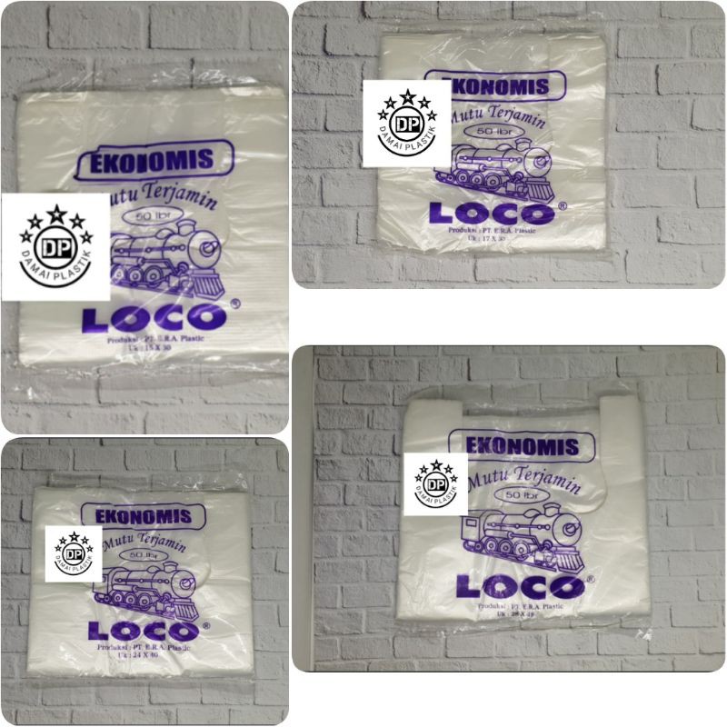 Kantong Plastik Loco Merah Bening Putih Ekonomis 15 17 24 28 Kacer