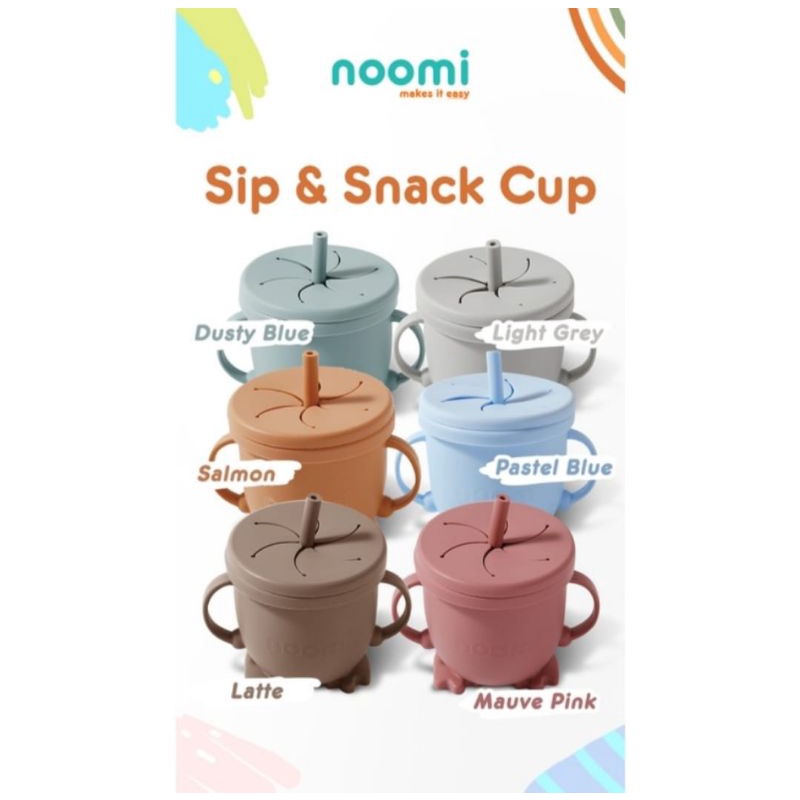 Noomi silicone sip snack cup training cup silikon gelas cangkir silikon