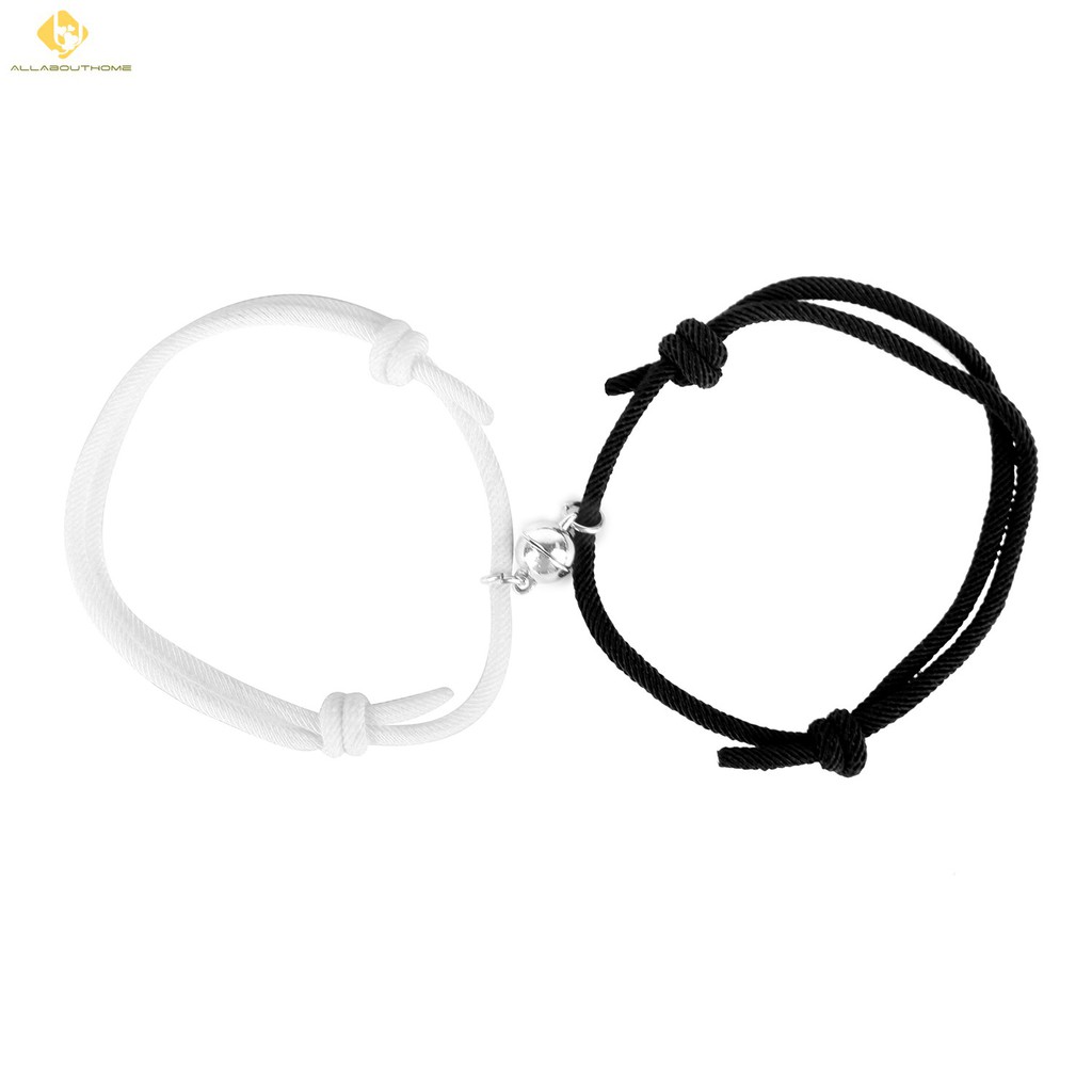 2 Pcs Gelang Magnet Couple Gelang etnik bead Tali Attract Braided Bracelet untuk Pasangan-8
