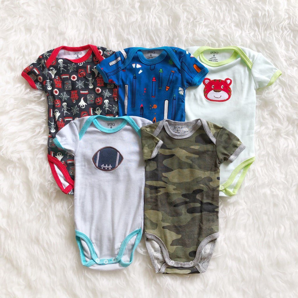 LIN9038 Boys/ Girls CARTER'S 5 in 1 Jumper Bayi Lengan Pendek Premium Cotton Romper Bayi/ Jumpsui...