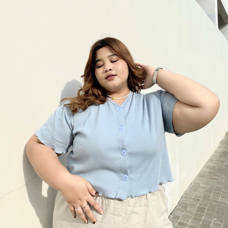 angela crop shirt/ baju crop jumbo/baju crop big size/crop top jumbo/croptop jumbo/crop top big size