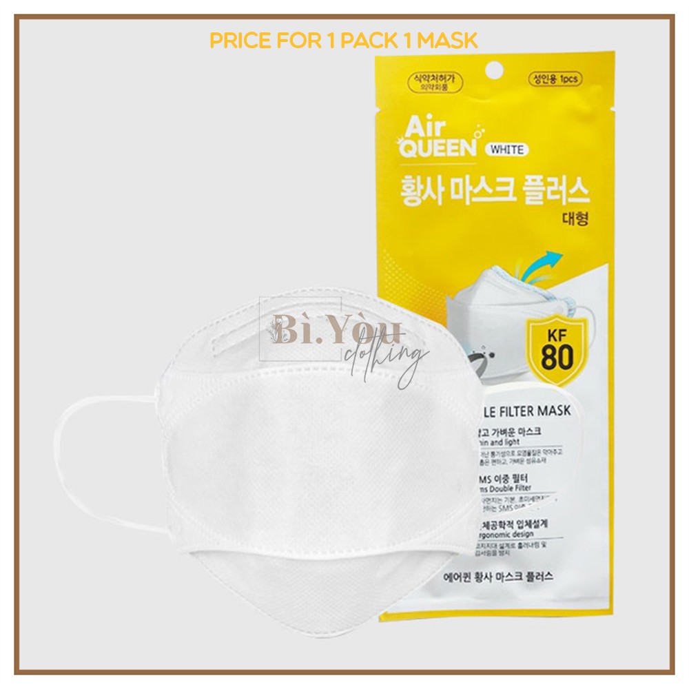 [Ready Stock] Masker KF80 Air Queen Yellow Mask Orginal Made in Korea
