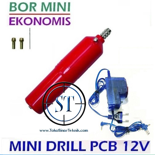 Mini Drill Kit Precision Mini PCB Dc 12v 15000 Rpm + Adaptor 500mAh Siap Pakai