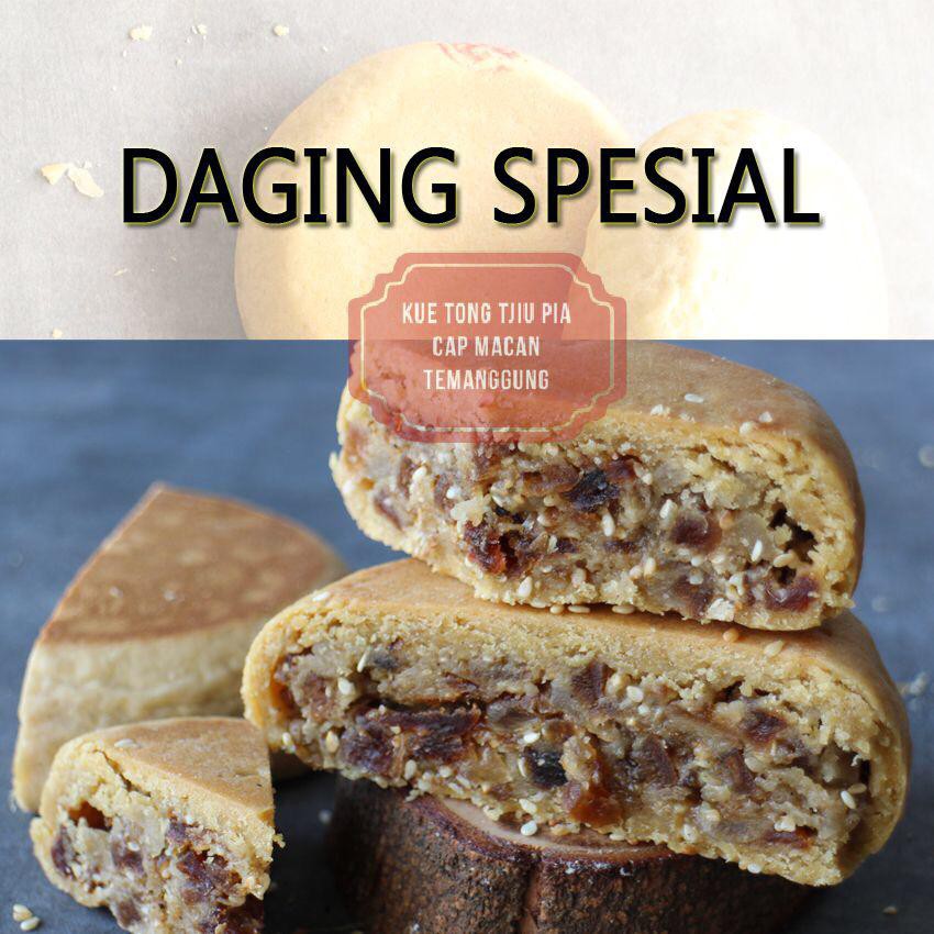 Tiong Tjiu Pia / Moon Cake / Kue Bulan Cap Macan Liem Gwan Houw Daging dan Ham