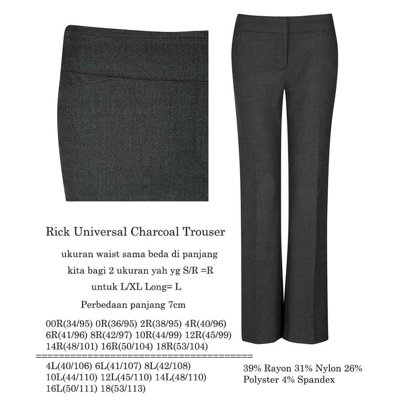 NEW ORI Rick Universal Charcoal Pants - Celana Panjang Wanita Branded Murah Celana panjang 0051