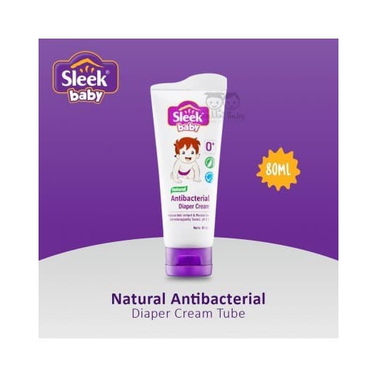 Sleek Baby Natural Antibacterial Diaper Cream Tube 80 Ml Mencegah Ruam Popok