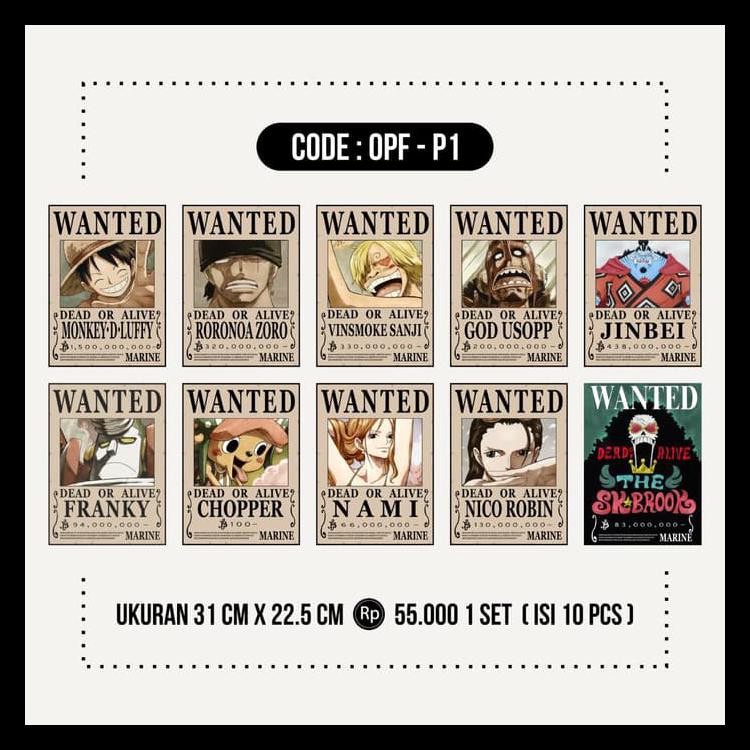 BOOM SALE POSTER ONE PIECE - BOUNTY SHP AFTER TIME SKIP BARANG TERUPDATE