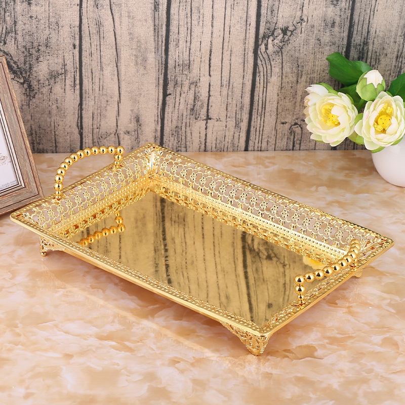 Golden Fruit Tray 35x22cm/32x22cm - Nampan buah Mewah Emas Dekorasi Penyimpanan