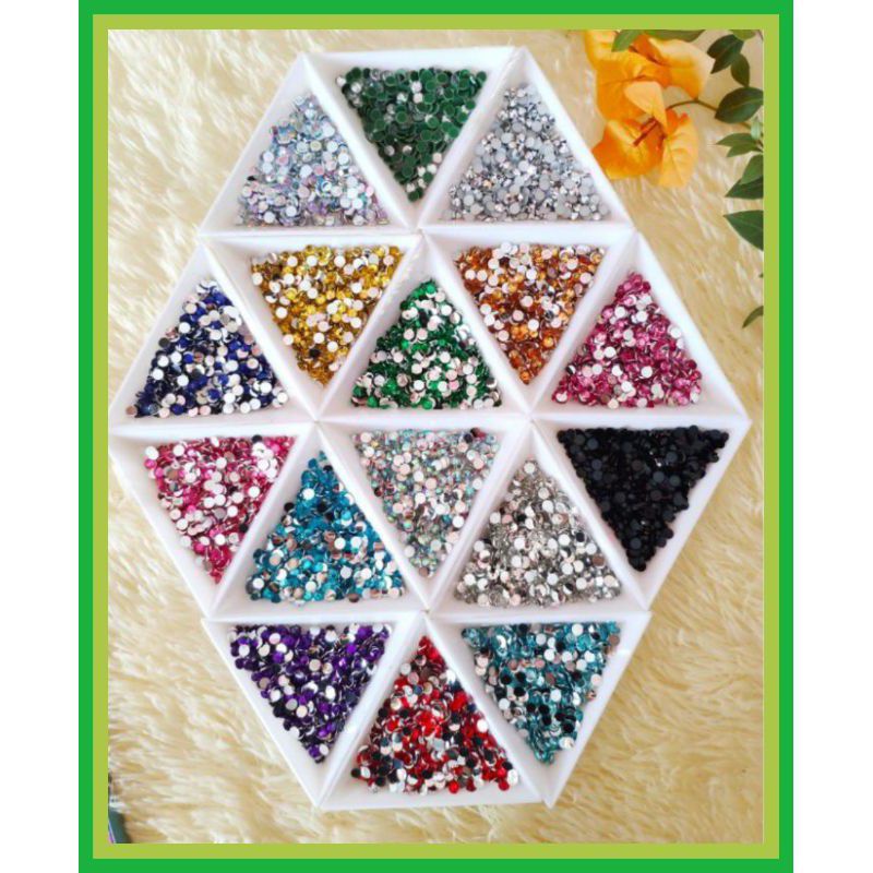 (-+1000) Rhinestone 3mm, Gemstone, manik manik berlian imitasi, henna/nailart