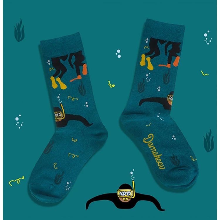 KAOS KAKI ilustrasi I designer colorful socks kaus kaki impor lucu limited