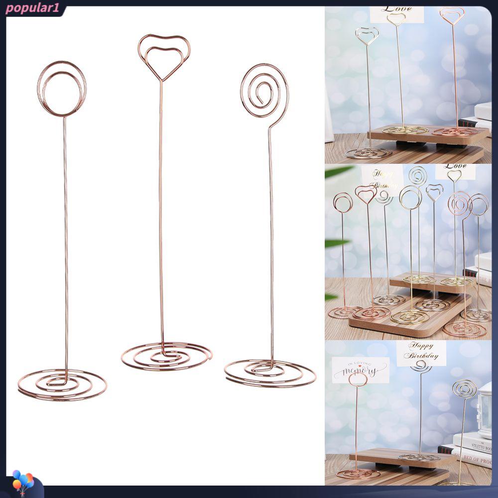 [POPULAR] 1pc Metallic Clamps Stand Romantic Table Numbers Holder Place Card Paper Clamp Fashion Heart Shape Rose Gold Desktop Decoration Wedding Supplies Photos Clips/Multicolor