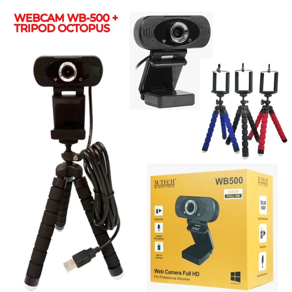 Trend-Webcam M-TECH WB-500 Full HD Resolution 1080P/30fps HD1080p PLUS Tripod