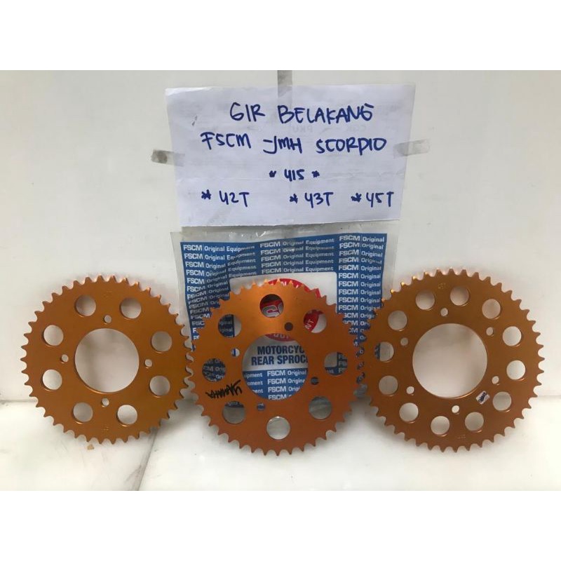 Gir Belakang FSCM Aluminium Gold Yamaha Scorpio 415x