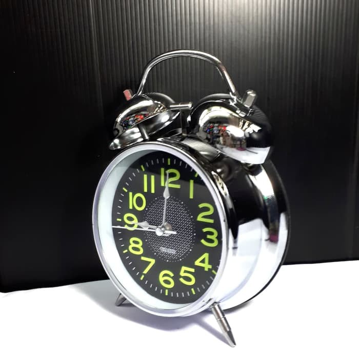 MURAH COD Jam Beker Kring Bulat Silver 668- Glowing in the dark