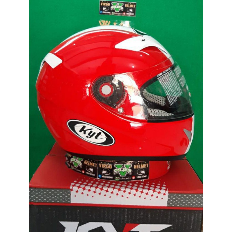 KYT HELM C4 TECH FIRE RED WHITE TERMURAH