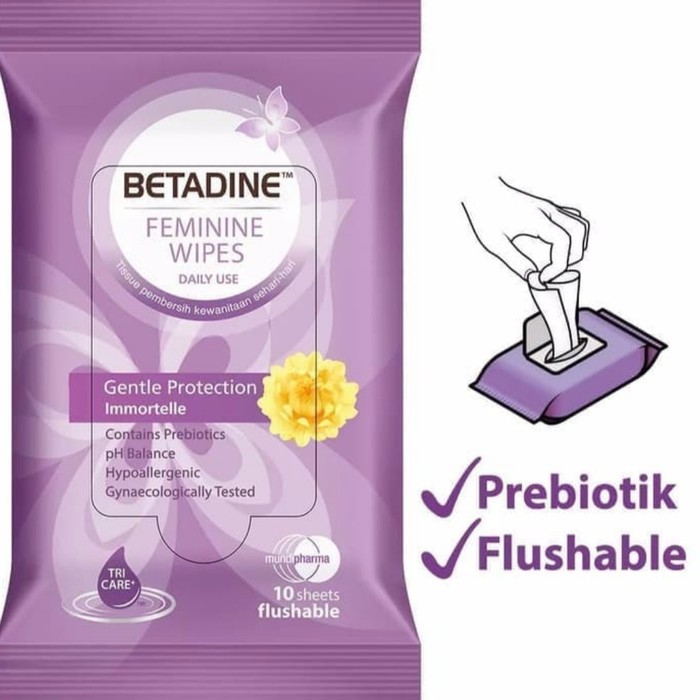 Promo Betadine Feminine Wipes Gentle Protection 10 Sheets Tissue Basah Murah