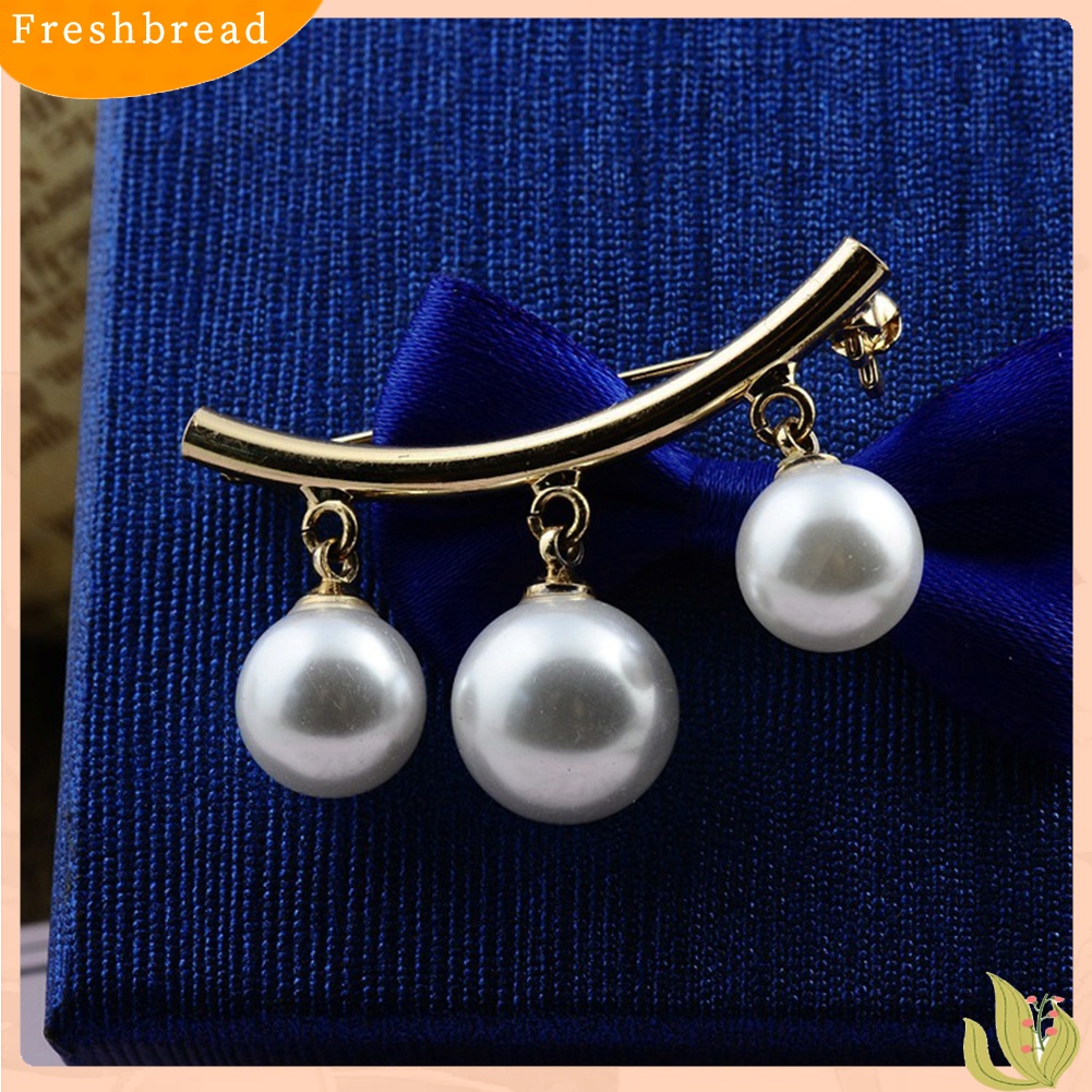 [ TERLARIS]Fashion Faux Pearl Dangle Beads Collar Lapel Brooch Pin Clothes Jewelry Decor