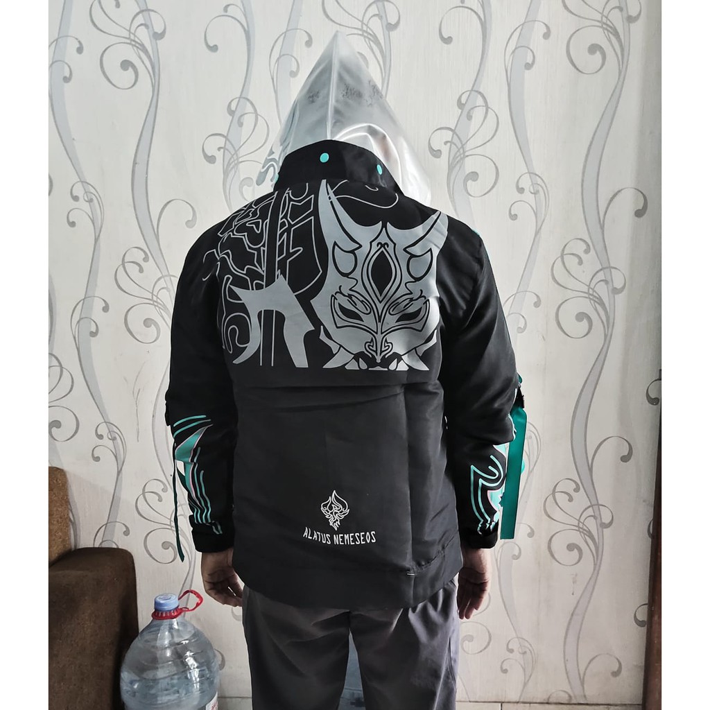 Xiao Genshin Impact Jacket Jaket Hoodie Game Cosplay Jepang Korea Anemo Alatus Nemeseos