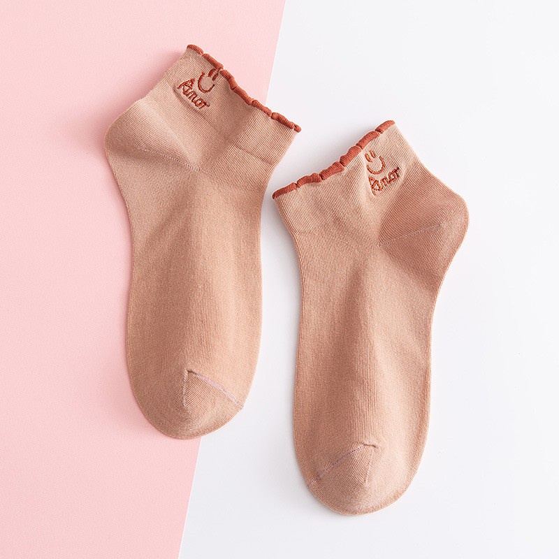 Kaos Kaki Ankle Kaos kaki Cute Kaos Kaki Motif Kaos Kaki Semata Kaki-AMOR PINK