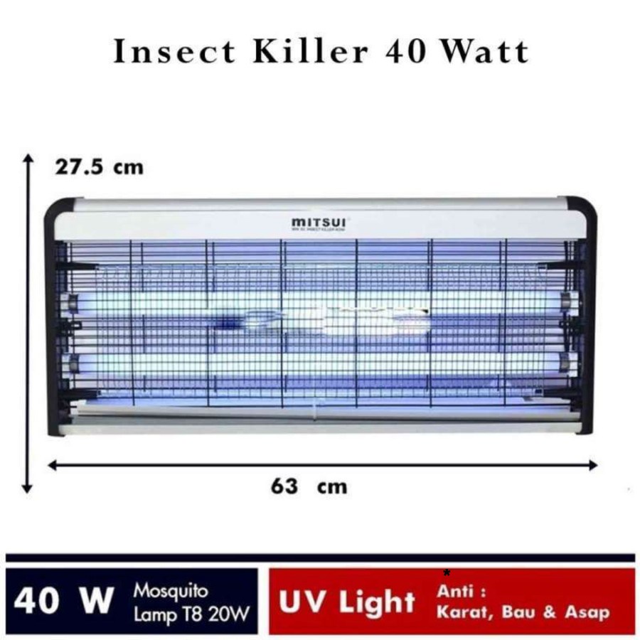 MITSUI Insect Killer Perangkap Nyamuk Lalat Lampu UV MIK 02 20 Watt &amp; 40 Watt