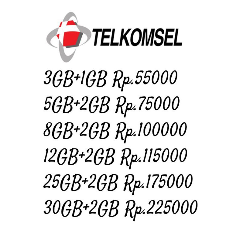 Telkomsel/AS/simpati  paket kuota unlimited OMG isi ulang (injeck)
