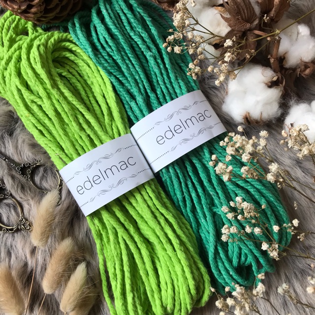 Ecer 20m Tali | Tali Katun Macrame Hijau Green 4mm Twist