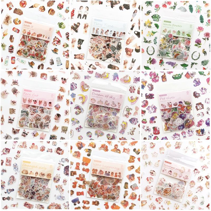 100 sticker per pack washi paper material kertas jepang for bujo scrapbook diary