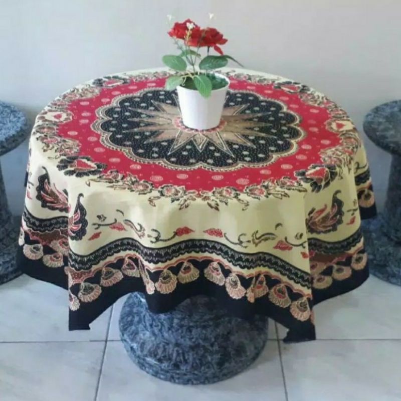 Taplak Meja Tamu Ruang Tengah Kantor Guru Batik Kain Katun Murah