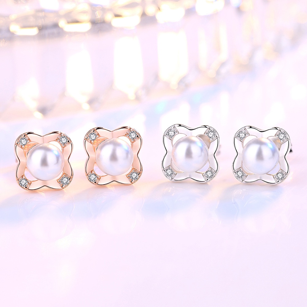 925 Perak Anting Anting Wanita Perhiasan Fashion semanggi berdaun empat mewah yang ringan/Subang Telinga anting perempuan