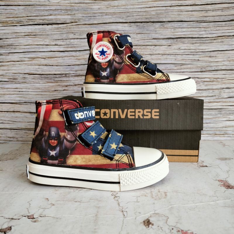 SEPATU CONVERSE ANAK CAPTAIN AMERICA PREMIUM HIGH QUALITY CONVERSE MARVEL KIDS