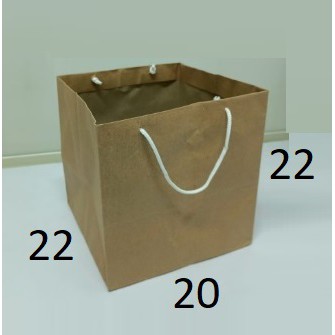 

22x22x20 Cm Paper Bag Kraft Coklat Kantong Besek Kotak makanan Uk 20