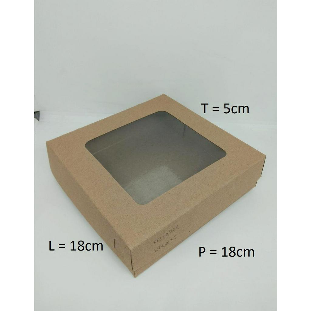 

PIZZA BOX KRAFT MIKA 18X18X5 CM 10pcs LAMINASI 365 GSM